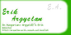 erik argyelan business card